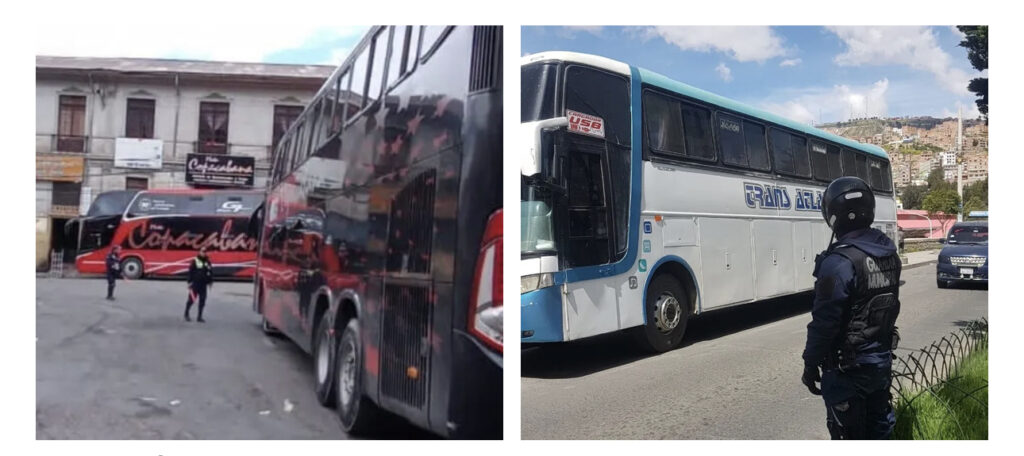 Guardias municipales retiran buses estacionados fuera de la Terminal de ...