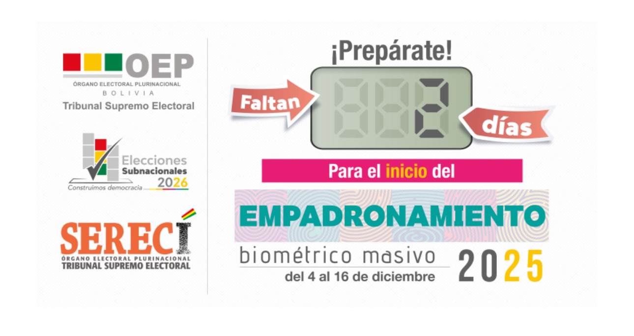 El empadronamiento masivo iniciará este jueves 4 de diciembre en todo ...